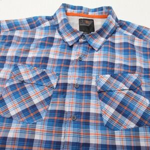 5.11 Tactical Men’s Blue & Orange Plaid Button-Up Shirt